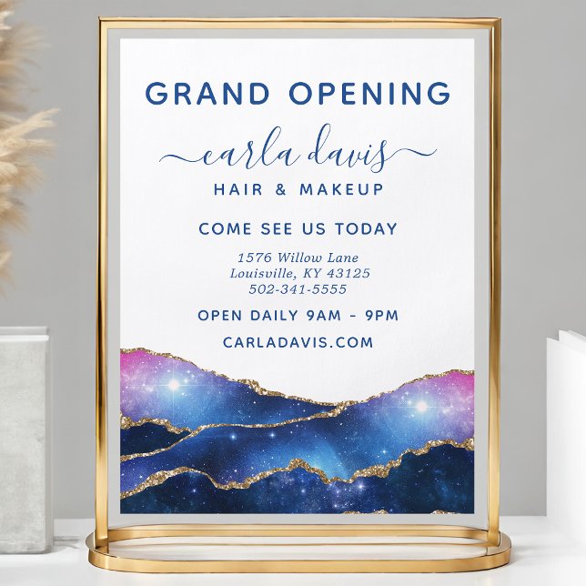 Agate Galaxy Celestial Stars Salon Grand Opening Flyer (Creator Uploaded)