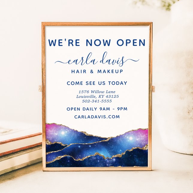 Agate Galaxy Celestial Stars Salon Grand Opening Poster (Creator Uploaded)