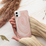 Agate Geode Blush Pink Gold Faux Foil Case-Mate iPhone Case<br><div class="desc">A trendy,  elegant phone case,  featuring an abstract agate geode design in shades of blush pink and white with gold faux foil highlights. Personalise it with a name or monogram in simple modern dark rose.</div>