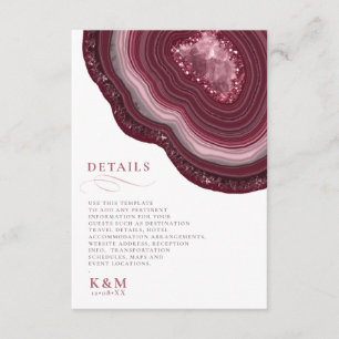 Agate Geode Glitter Details Burgundy ID647 Enclosure Card
