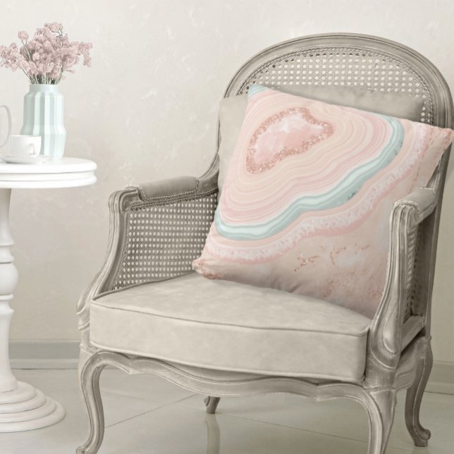 Agate Geode Glitter Rose Gold ID647 Cushion (Creator Uploaded)