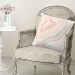 Agate Geode Glitter Wedding Rose Gold ID647 Cushion