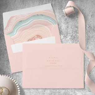 Agate Geode Glitter Wedding Rose Gold ID647 Envelope