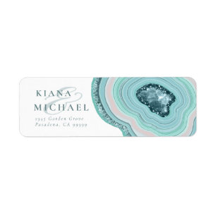 Agate Geode Glitter Wedding Teal ID647