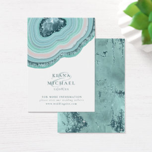 Agate Geode Glitter Wedding Website Teal ID647