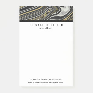 Agate geode gold black modern elegant post-it notes