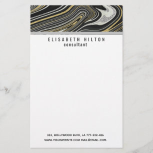 agate geode gold silver black stationery