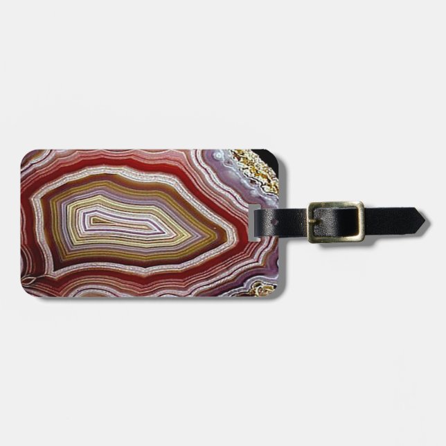 Agate Geode Pattern Luggage Tag (Front Horizontal)