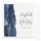 Agate Geode Script Navy Blue Silver Wedding