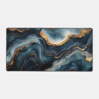Agate Geode with Gold and Navy Blue Marble