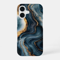 Agate Geode with Gold and Navy Blue Marble