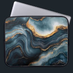 Agate Geode with Gold and Navy Blue Marble Laptop Sleeve<br><div class="desc">Laptop sleeve featuring a striking agate geode design in rich navy blue with elegant gold marble accents, perfect for adding a touch of sophistication to your tech protection.</div>