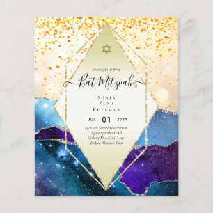 AGATE GLITTER BAT MITZVAH Invitations BUDGET Flyer