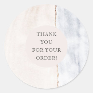 agate glitter blush thank you for order classic round sticker