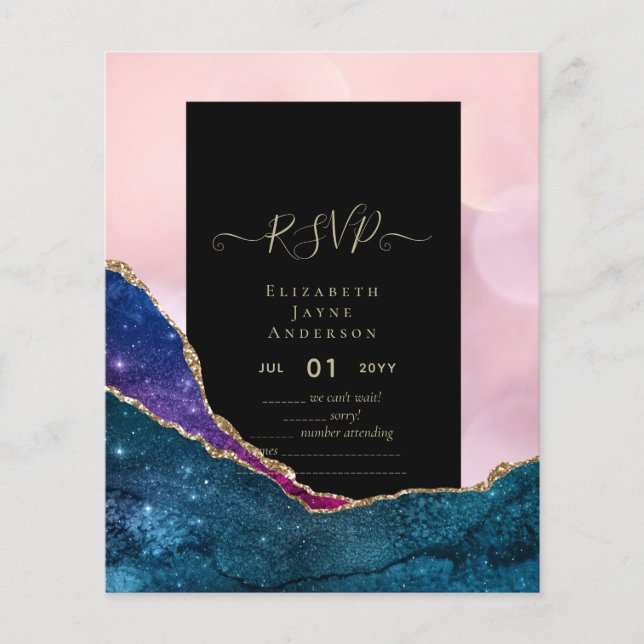 AGATE GLITTER RSVP Budget Flyer (Front)