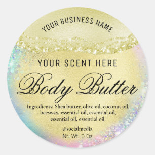 Agate Gold Foil Unicorn Colour Body Butter Label