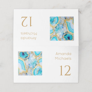 Agate gold Luxurious coastal Wedding  Place Card