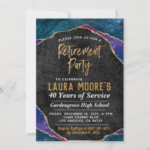 Agate Gold Vein Retirement Party Invitation