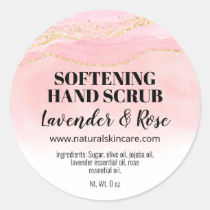 Agate Homemade Pink Hand Scrub Labels