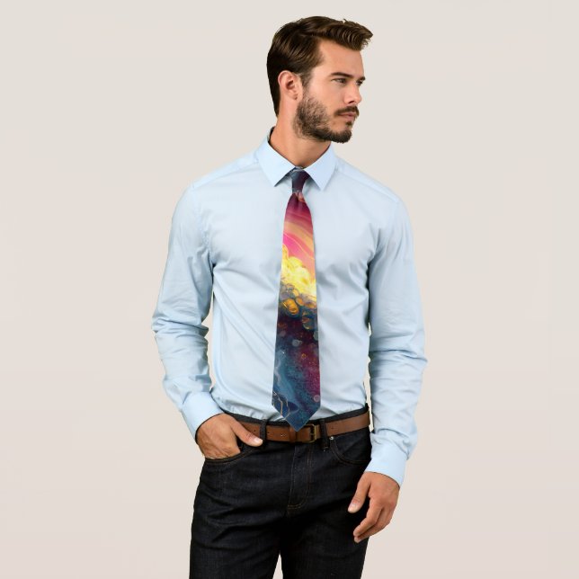 Agate Marble Neck Tie (In Situ)