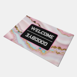 Agate Marble Popular Blue Pink Gold Collection Doormat
