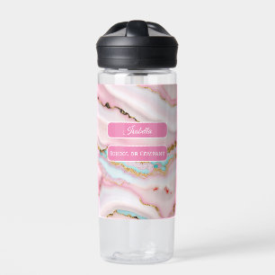 Agate Marble Popular Blue Pink Gold Collection Water Bottle