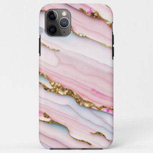 Agate Marble Trendy Blue Pink Gold Collection Case-Mate iPhone Case