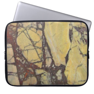 Agate Mineral Photo Yellow and Red Marble Pattern Laptop Sleeve