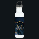 Agate Navy Blue Gold Gemstone Marble Monogram Name 710 Ml Water Bottle<br><div class="desc">Agate Navy Blue Gold Gemstone Marble Monogram Name Geode Glitter Sparkle Personalised Birthday - Anniversary or Wedding Gift / Suppliest - Add Your Letter / Name - Text or Remove - Make Your Special Gift - Resize and move or remove and add text / elements with customisation tool. Design by...</div>