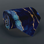 Agate Navy Blue Gold Marble Modern Neck Tie<br><div class="desc">Agate Navy Blue Gold Gemstone Marble Geode Glitter Sparkle Birthday - Anniversary or Wedding Gift / Suppliest - Personalized - Add Your Letter / or Name - Text / more - Make Your Special Gift - Resize and move or remove and add text / elements with customization tool. Design by...</div>