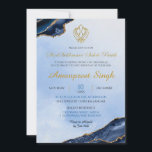 Agate Navy Sri Sukhmani Sahib Path 18th Birthday Invitation<br><div class="desc">Agate Navy Sri Sukhmani Sahib Path invitation,  18th Birthday Sukhmani Sahib Invitation,  Sukhmani Punjabi Ceremony,  Shabat Kirtan Invite</div>