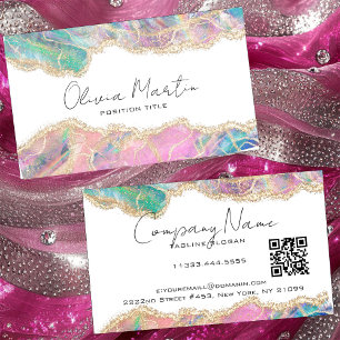 Agate Opal Borders Overlays Business Card