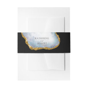 Agate Pearl Gold Wedding Invitation Belly Band