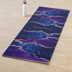 Agate Purple Celestial Custom Name Yoga Mat