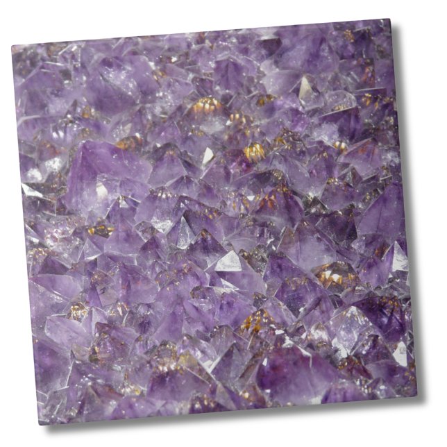 Agate Purple Crystal Tile (Purple Amethyst Crystal Stone Print Tile)