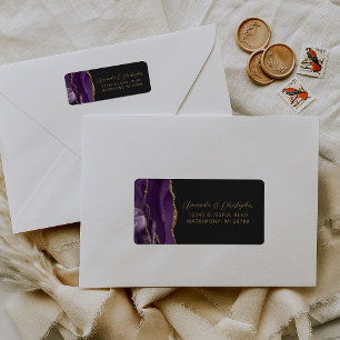 Agate Purple Dark Wedding Return Address