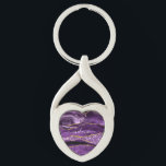 Agate Purple Gold Custom Name Keychain Gift<br><div class="desc">Keychains with Agate Purple Violet Gold Glitter Geode Custom Name Sparkle Marble Personalised Birthday - Anniversary or Wedding Gift / Suppliest - Add Your Name - Text or Remove - Make Your Special Gift - Resize and move or remove and add text / elements with customisation tool. Design by MIGNED....</div>