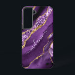 Agate Purple Gold Glitter Gift with Your Name Samsung Galaxy Case<br><div class="desc">Samsung Galaxy Case or iPhone Case with Agate Purple Violet Gold Glitter Geode Custom Name Sparkle Marble Personalised Birthday - Anniversary or Wedding Gift / Suppliest - Add Your Name - Text or Remove - Make Your Special Gift - Resize and move or remove and add text / elements with...</div>