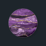Agate Purple Violet Gold Glitter Geode Custom Name Magnet<br><div class="desc">Agate Purple Violet Gold Glitter Geode Custom Name Sparkle Marble Personalised Birthday - Anniversary or Wedding Gift / Suppliest - Add Your Name - Text or Remove - Make Your Special Gift - Resize and move or remove and add text / elements with customisation tool. Design by MIGNED. Please see...</div>