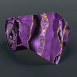 Agate Purple Violet Gold Glitter Geode Neck Tie<br><div class="desc">Neck Ties with Agate Purple Violet Gold Glitter Geode Sparkle Marble Personalized Birthday - Anniversary or Wedding Tie Gift / Suppliest - Or Add Your Name - Text - Make Your Special Gift - Resize and move or remove and add text / elements with customization tool. Design by MIGNED. Please...</div>