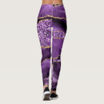 Agate Purple Violet Gold Glitter Geode Your Name Leggings<br><div class="desc">Agate Purple Violet Gold Glitter Geode Custom Name Sparkle Marble Personalised Birthday - Anniversary or Wedding Gift / Suppliest - Add Your Name - Text or Remove - Make Your Special Gift - Resize and move or remove and add text / elements with customisation tool. Design by MIGNED. Please see...</div>