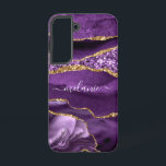 Agate Purple Violet Gold Sparkle Marble Your Name Samsung Galaxy Case<br><div class="desc">Agate Purple Violet Gold Glitter Geode Custom Name Sparkle Marble Personalised Birthday - Anniversary or Wedding Gift / Suppliest - Add Your Name - Text or Remove - Make Your Special Gift - Resize and move or remove and add text / elements with customisation tool. Design by MIGNED. Please see...</div>