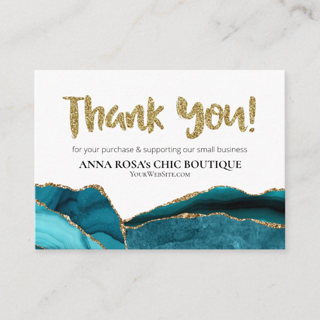 *~* AGATE QR Logo THANK YOU Review Branding AP8  Enclosure Card (Front)