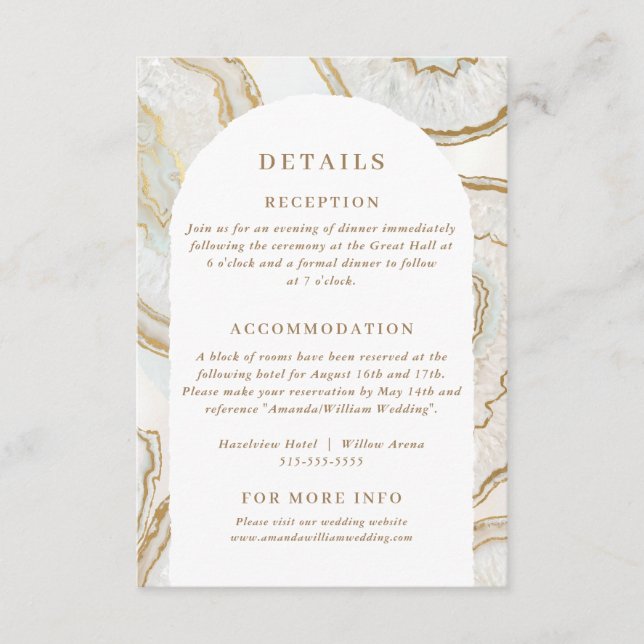 Agate Quartz Background Details Enclosure Card (Front)