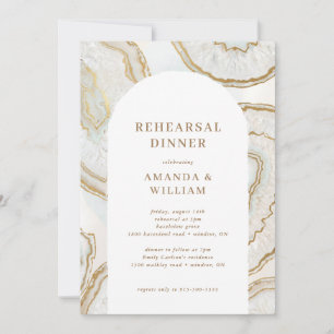 Agate Quartz Background Rehearsal Dinner Invitation