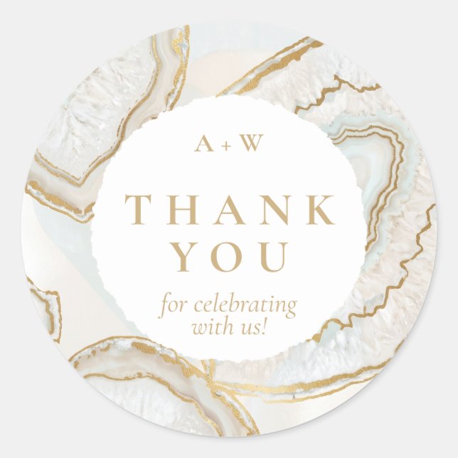 Agate Quartz Background Round Sticker (Front)