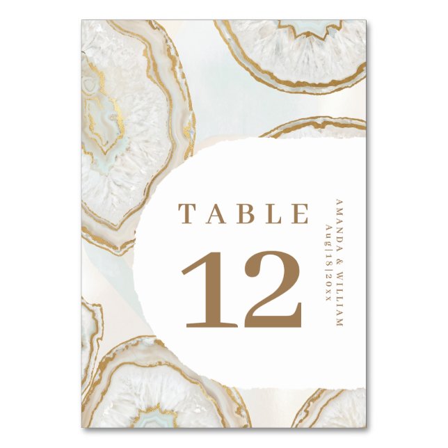 Agate Quartz Background Table Number card (Front)