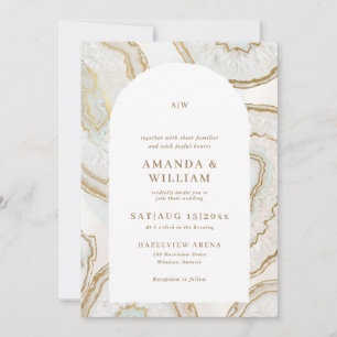 Agate Quartz Background Wedding Invitation