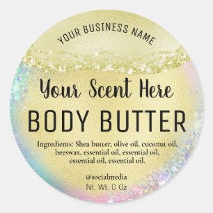 Agate Rainbow Coloured Body Butter Labels