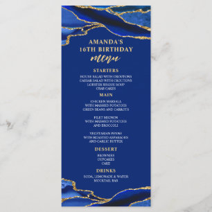 Agate Royal Blue and Gold Menu